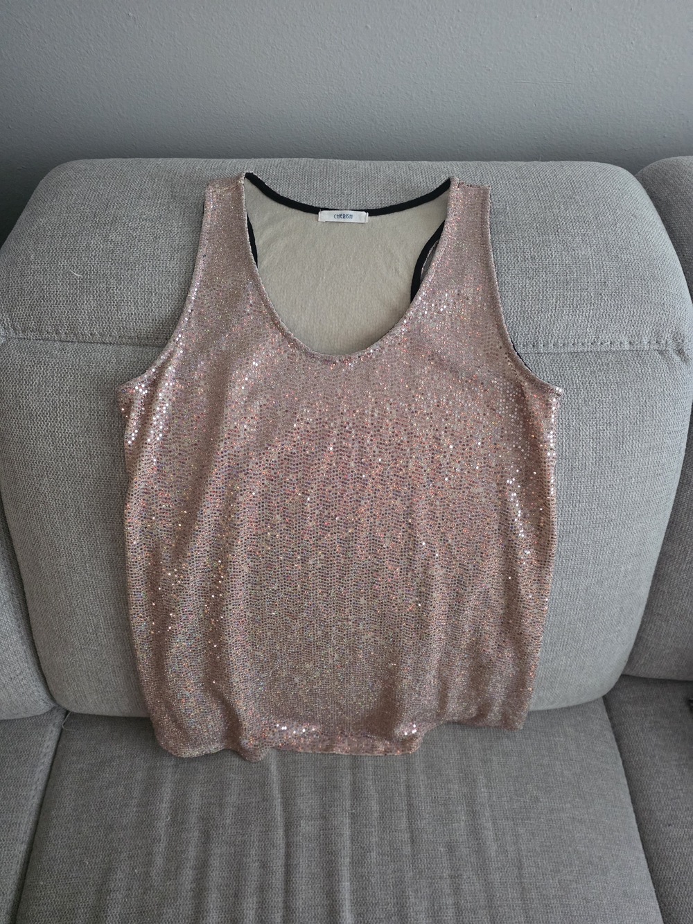Cherish Rose Gold Sequin Tank